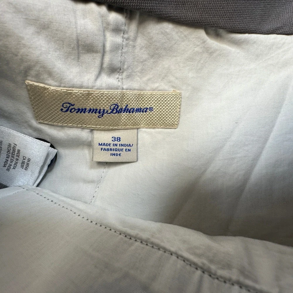 Tommy Bahama Ocean Ranch Flat Front Pants Men 38x32 Cave Gray Cotton Stretch NEW